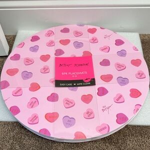 Betsey Johnson 6 pack placemats sweetheart messages 15” NWT